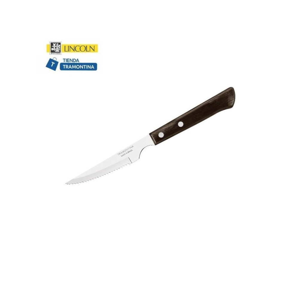 CUCHILLO ASADO POLYWOOD MARRÓN Tramontina 12 piezas